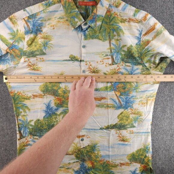Tori Richard Beach Scene Print Hawaii Large Short Sleeve Colorful Cotton USA - Picture 12 of 16